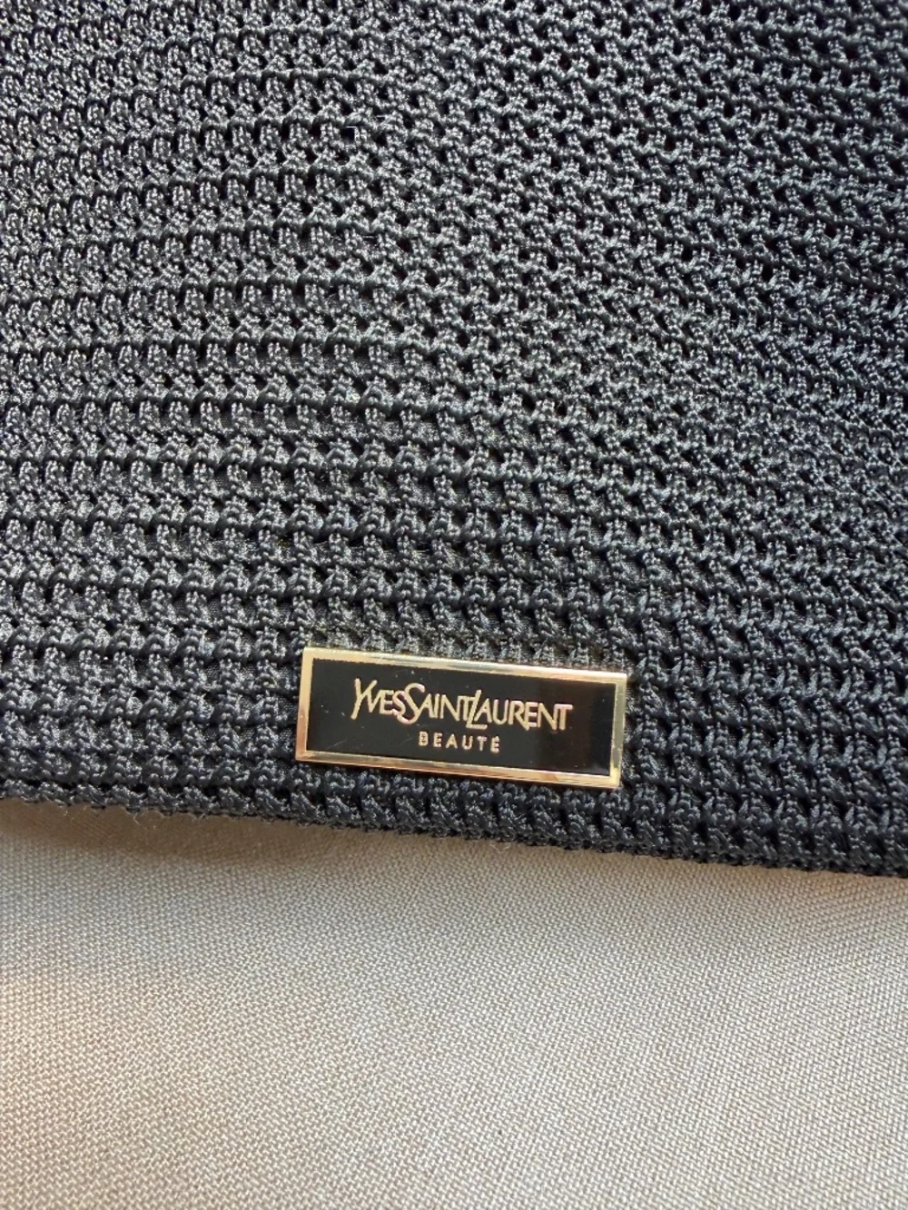 Yves Saint Laurent Beaute Black Woven Cosmetic Bag